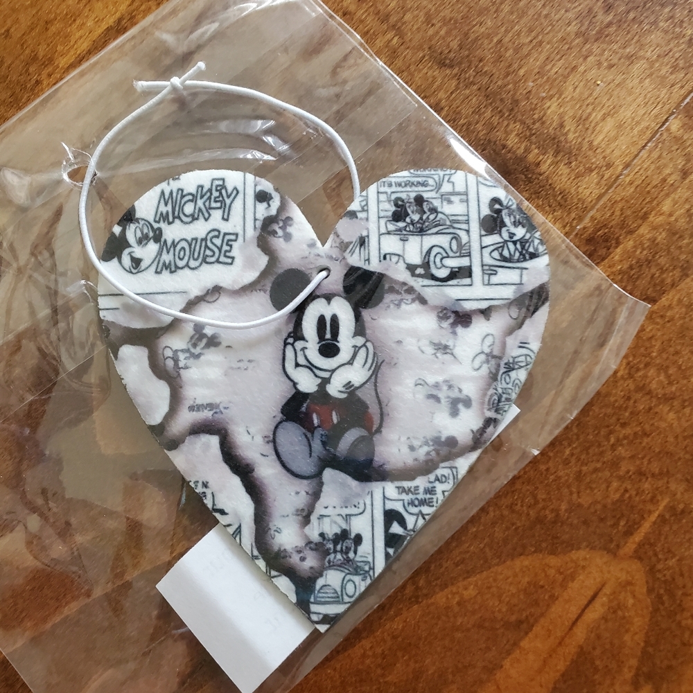Mickey Mouse Comic Strip Heart Shaped Car Air Freshener